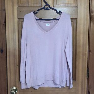 Pale pink me to we v neck sweater